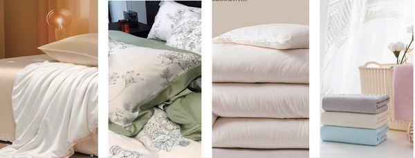 裝飾布藝 沙發布藝、窗簾布藝、窗紗、裝飾布、遮光 布、工程布等； 床上用品 床墊、床單、床罩、床上套件、枕頭、被子、毛 毯、真絲毯、羽絨制品、床品面料、老粗布等； 家居裝飾品 沙發套、門簾、掛毯、靠墊、靠墊套、抱枕、 坐墊、桌椅套、空調罩、植絨布、軟體沙 發、繡品等； 衛浴紡織品 毛巾、浴巾、浴簾、浴袍、浴帽、沙灘巾、地墊 及套件等； 廚房紡織品 桌布、臺布、餐巾、餐墊、杯墊、方巾、茶 巾、抹布、圍裙、其它廚房紡織品； 家紡面料、輔料 家紡面料、地毯、地墊、地巾、填充物、窗 簾軌道、窗簾桿、花邊、帶、繩、線、流蘇、 穗、其它家紡輔料等； 裝飾性汽車用紡織品 座椅面料、背襯、車頂、門飾、護壁、窗簾、 地毯、蓬蓋布等 家紡包裝 家紡包裝設計、家紡禮盒包裝、家紡包裝 PVC、無紡布家紡包裝； 養老酒店